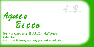 agnes bitto business card